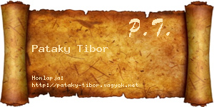 Pataky Tibor névjegykártya